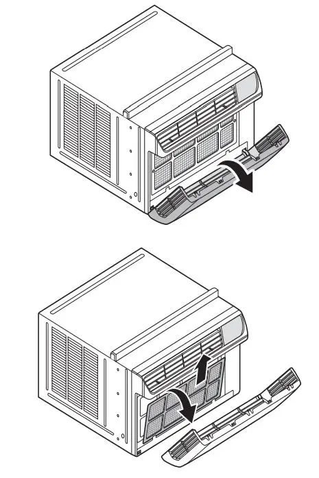 LG LW8022IVSM 8000 BTU Smart Window Air Conditioner Owner's Manual - Cleaning the Air Filter