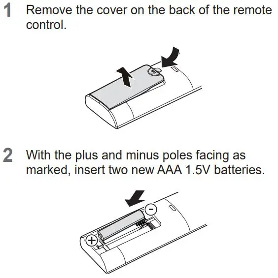 LG LW8022IVSM 8000 BTU Smart Window Air Conditioner Owner's Manual - Inserting Batteries