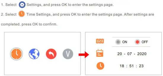 FIG 22 Time settings