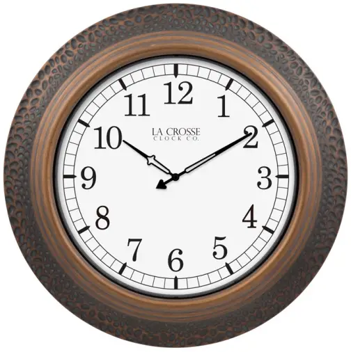 LA CROSSE TECHNOLOGY 433-3256B 21 Inch Marcella Metal Wall Clock