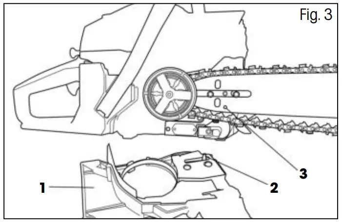 Installing the guide bar and chain