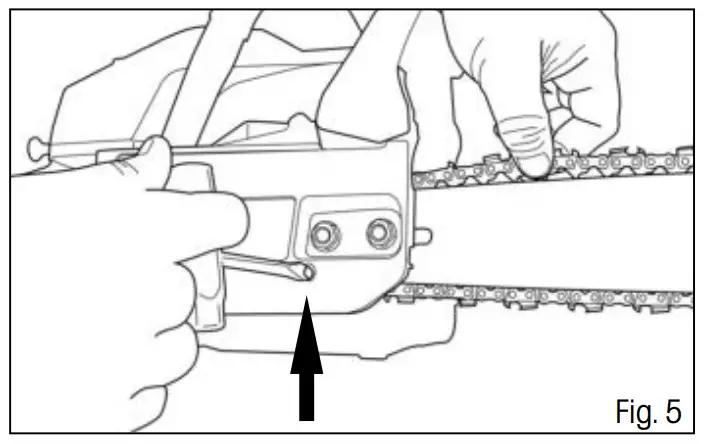 Chain tensioning screw