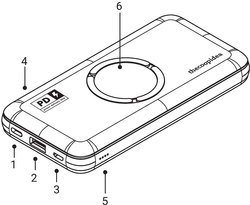 thecoopidea PD20W 15W Wireless 10000mAh Powerbank logo