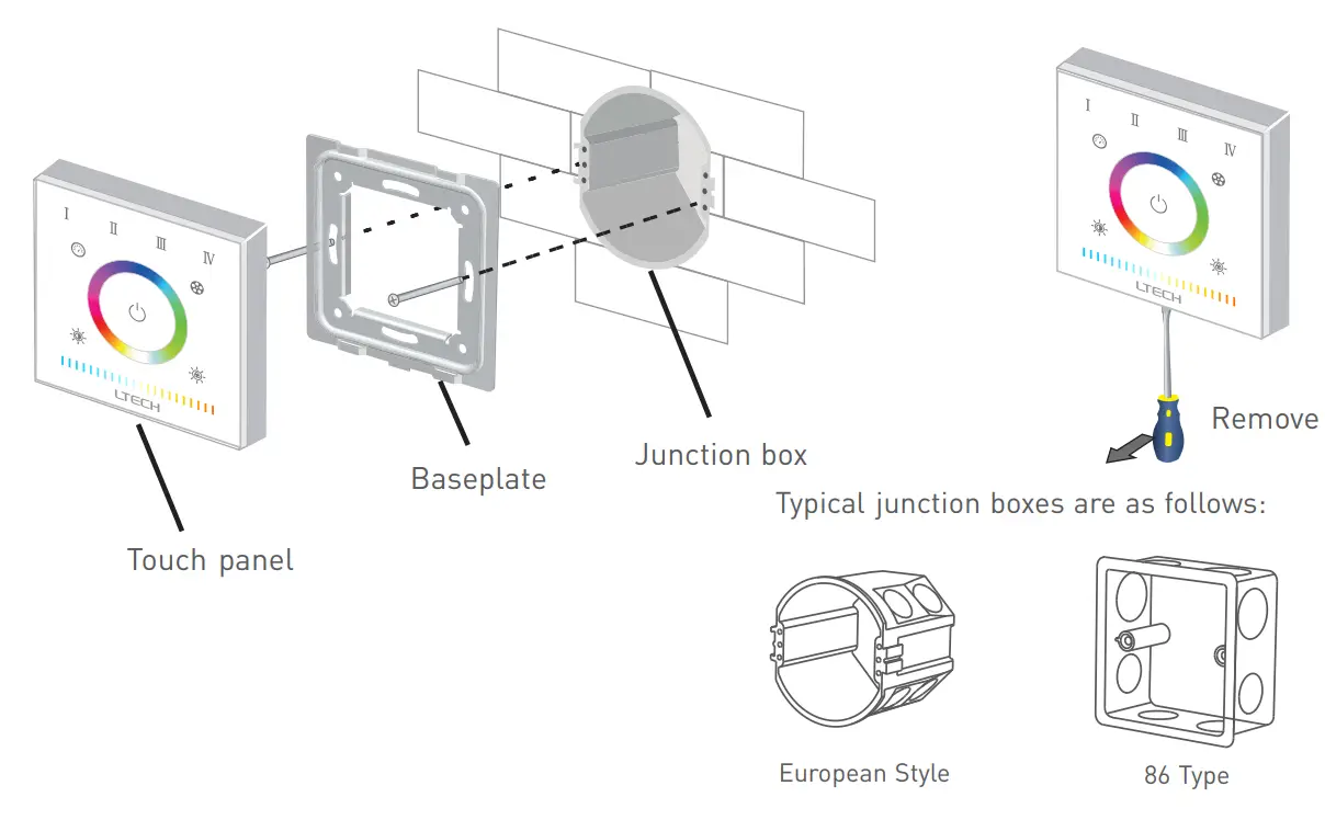 LTECH-EX5S-RGBCW-LED-Strip-Touch-Panel-fig-6