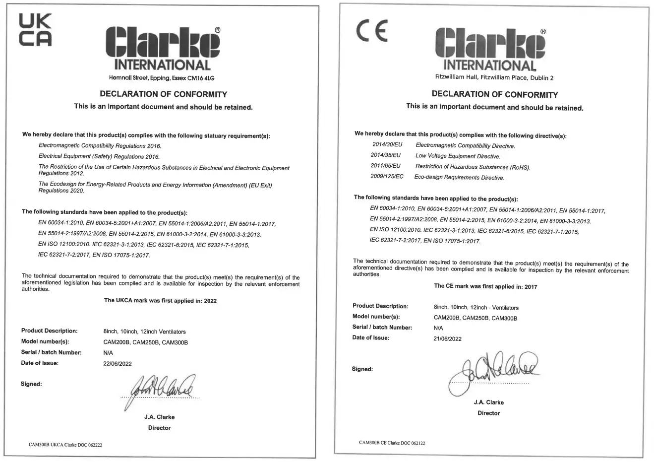 Clarke CAM200B 8 Inch Portable Ventilator Air Mover - Figure 3