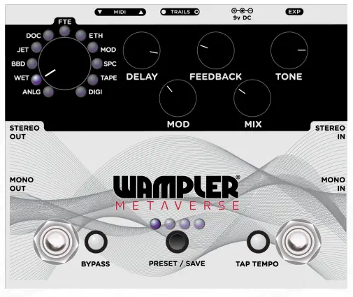 WAMPLER 763815133348 Metaverse DSP Multi Delay Multi Effect Guitar Pedal - fig6