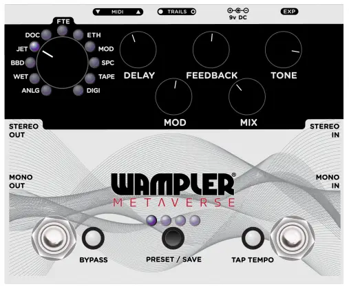 WAMPLER 763815133348 Metaverse DSP Multi Delay Multi Effect Guitar Pedal - fig8