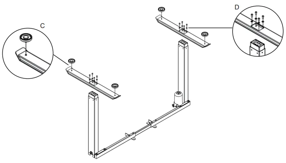 Realspace Hdr Ud1 Electric Adjustable Height Desk - Install the bases