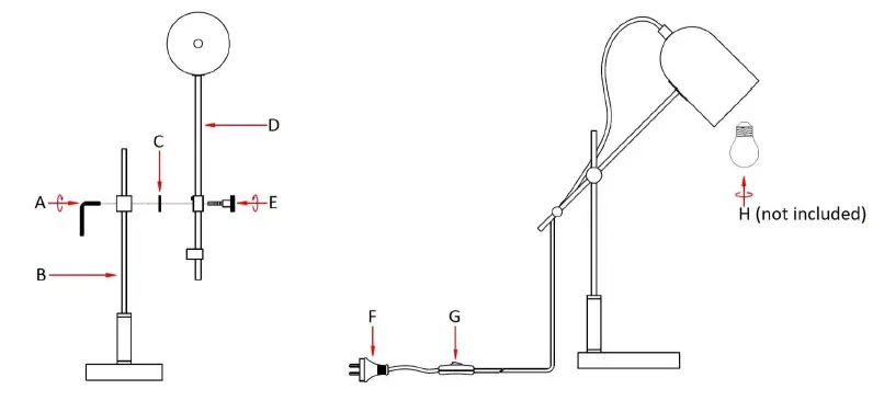 Lucci decor 261280 Cheswick Table Lamp 1