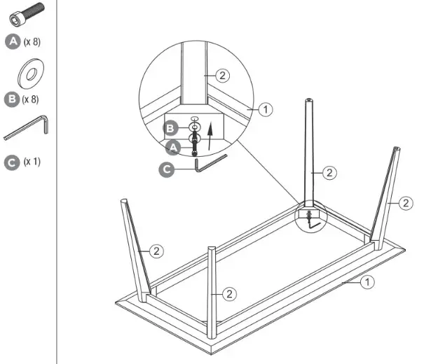 MidMod UN56966 Writing Desk -parts2