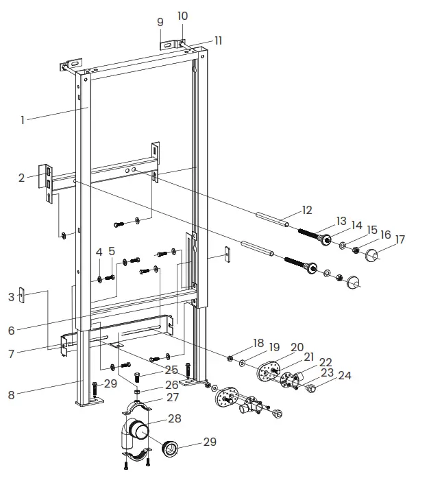 Swiss Madison SM WC124 Concealed In Wall Bidet Carrier System - CARRIER1