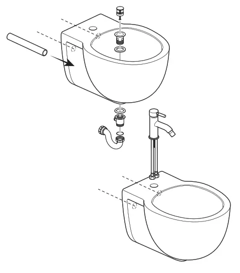 Swiss Madison SM WC124 Concealed In Wall Bidet Carrier System - drain