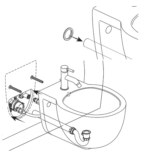Swiss Madison SM WC124 Concealed In Wall Bidet Carrier System - grease