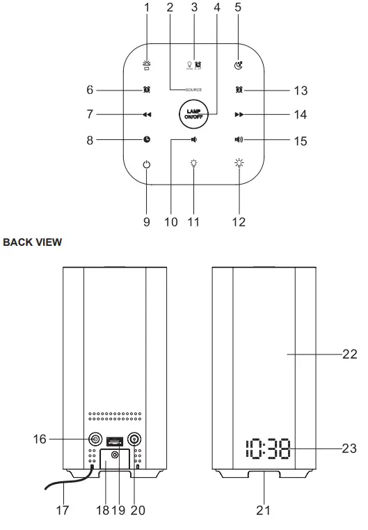 JENSEN JCR-370 Color Changing Mood Lamp FIG (2)