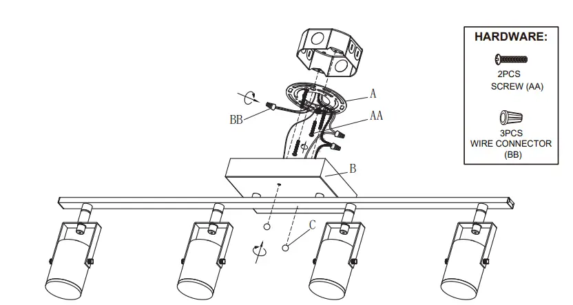 Catalina-Lighting-19548-001-4-LIGHT-LED-FIXED-TRACK-fig-1