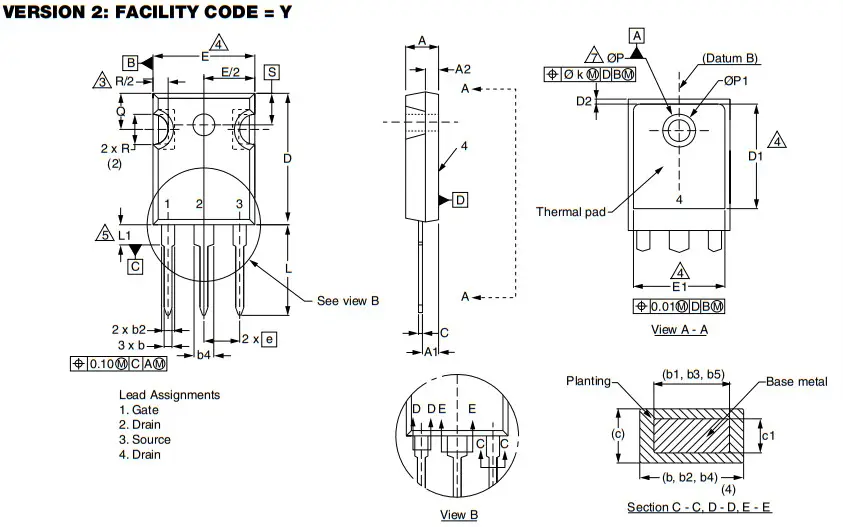 VISHAY IRFP340 Power MOSFET - VERSION