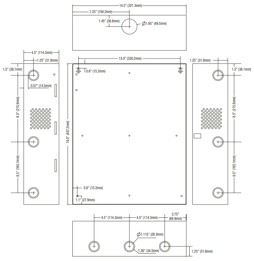 Altronix Trove1 Mercury Kits - Enclosure Dimensions