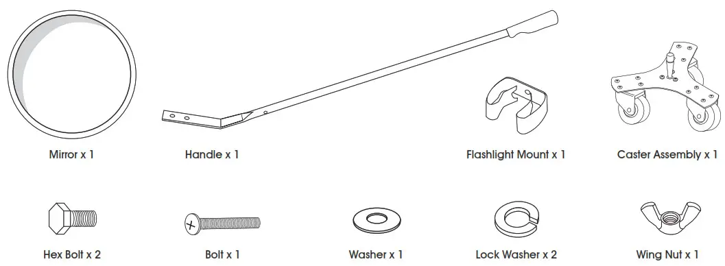 ULINE H-6675 12″ Deluxe Inspection Mirror - Parts Included