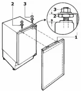 Fitting the furniture door to the appliance