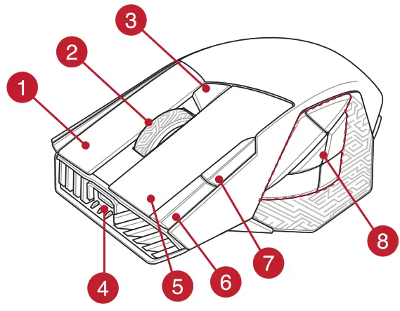 ASUS P707 ROG Spatha X Wireless Optical Gaming Mouse - Fig2