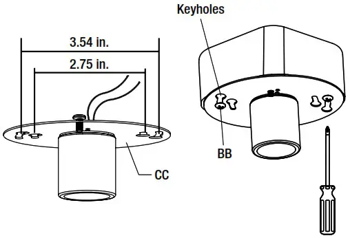 COMMERCIAL ELECTRIC 1007665038 LED Spin Light With 3 Adjustable Heads - Lamp holder 5