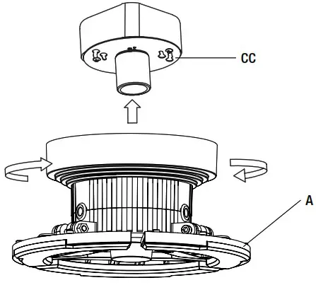 COMMERCIAL ELECTRIC 1007665038 LED Spin Light With 3 Adjustable Heads - Lamp holder 6