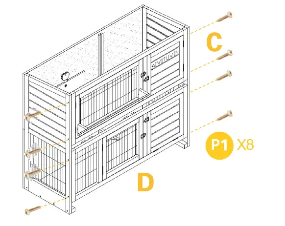 aivituvin AIR06-B Outdoor Rabbit Hutch 10