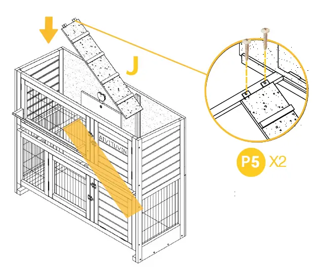 aivituvin AIR06-B Outdoor Rabbit Hutch 12