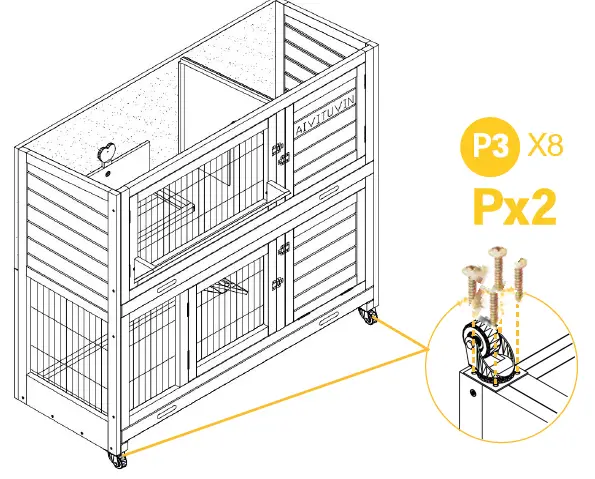 aivituvin AIR06-B Outdoor Rabbit Hutch 15
