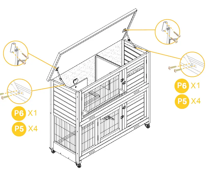 aivituvin AIR06-B Outdoor Rabbit Hutch 18