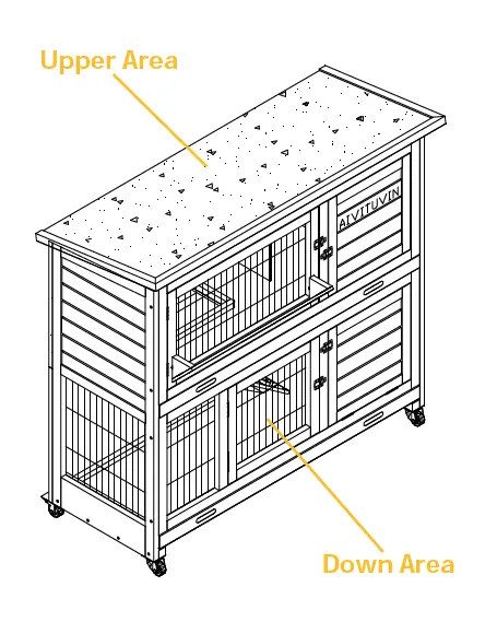 aivituvin AIR06-B Outdoor Rabbit Hutch 5