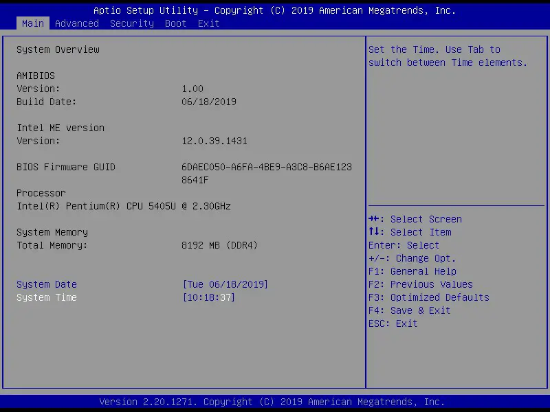 Shuttle NC10U Series XPC Nano - Main Setup 1