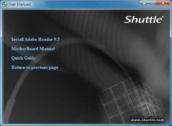 Shuttle NC10U Series XPC Nano - Motherboard Driver DVD 2