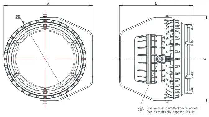 BARTEC TYPE RCDE500L Floodlight - Dimensions and weight Floodlights (for transport purpose) 1