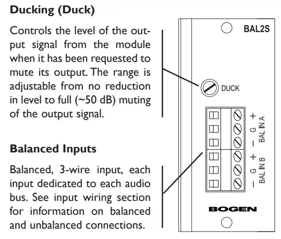 BOGEN BAL2S Balanced Input Module--