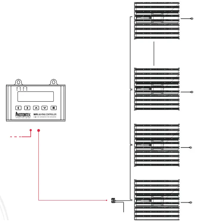 PHOTONTEK XT1000W CO2 Pro Full Spectrum LED - Connecting Fixtures in series