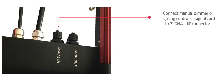 PHOTONTEK XT1000W CO2 Pro Full Spectrum LED - Connecting the manual dimmer or external lighting controller