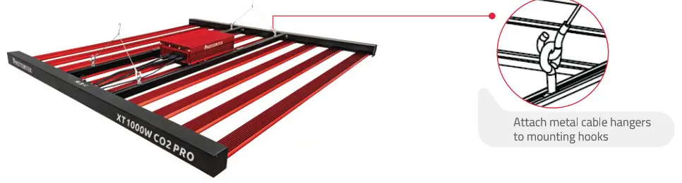 PHOTONTEK XT1000W CO2 Pro Full Spectrum LED - Installing the Fixture