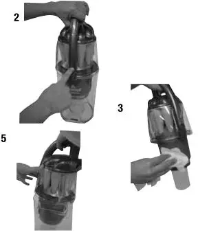 Bissell 16N5 Series Health Home Vacuum - Cleaning the dirt container
