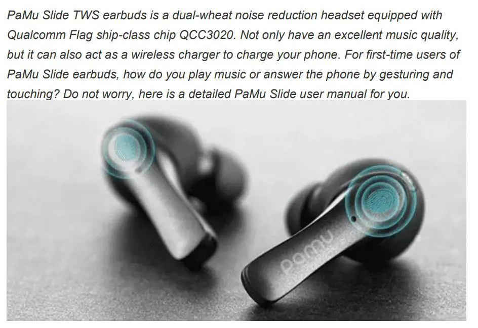 PaMu QCC3020 TWS Earbuds User Manual
