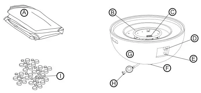 Xaralyn Bowl 80 or Tree Outdoor Fire - Part List