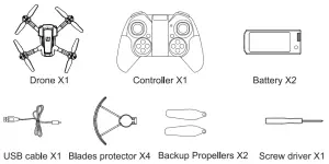 GGBOND G10 Mini RC Drone with Camera for Kids -Package Contents