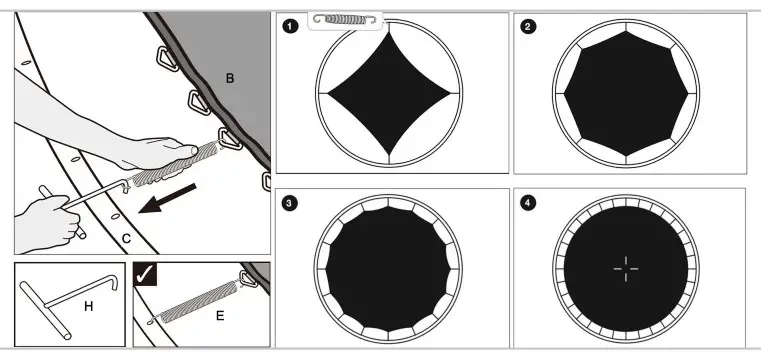 virtufit VF06004-244 Trampoline with Safety Net- Spring