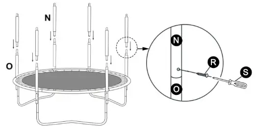 virtufit VF06004-244 Trampoline with Safety Net- V