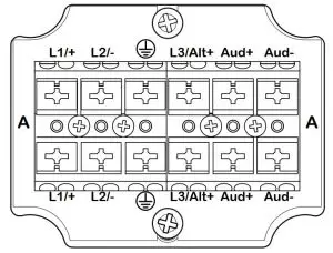 FIG 7 Connections for DC or AC Ex de loudspeaker
