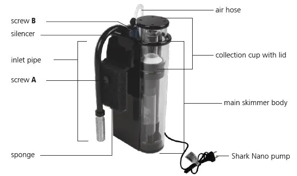 AQUAMAXX 232628 Bullet-1 Hang-On-Back Protein Skimmer fig 1