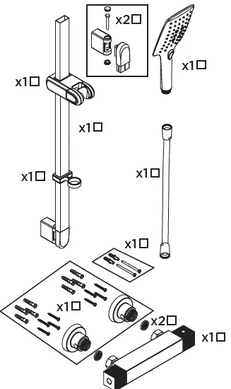 BRISTAN QD SHXSMFF C Quadrato Exposed Bar Shower with Riser Kit-3