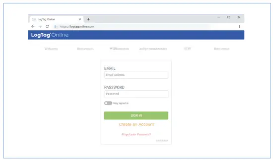 LogTag Online Sign in
