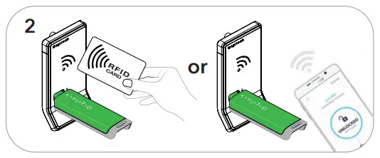 Digilock Aspire Touch Free RFID Smart Lock - USING POWER JUMPER KEY 2