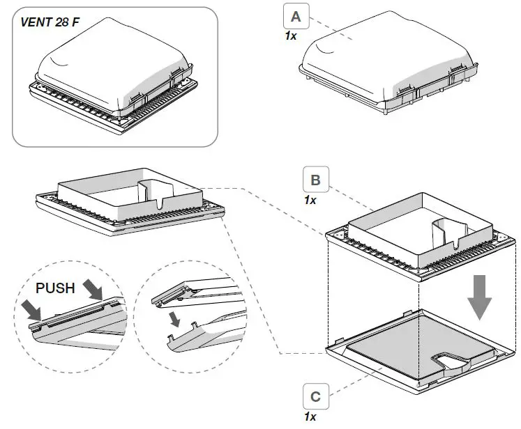 FIAMMA VENT 28 F Rooflight fig 1